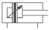 Double acting cylinder with adjustable cushioning at end of stroke and magnetic piston Double acting cylinder with adjustable cushioning at end of stroke and magnetic piston