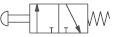 3/2-way valve, actuated by pushbutton 3/2-way valve, actuated by pushbutton