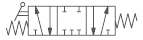 5/3-way valve, actuated by lever, center position closed 5/3-way valve, actuated by lever, center position closed
